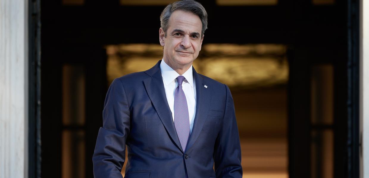 Ο Κυριάκος Μητσοτάκης στο Μέγαρο Μαξίμου