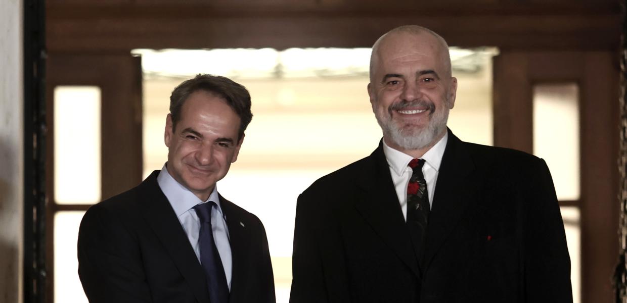 Ο Κυριάκος Μητσοτάκης και ο Έντι Ράμα