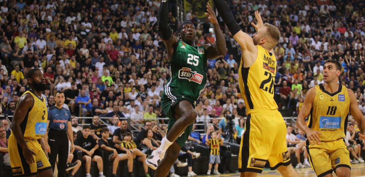 BASKET LEAGUE 2023-2024 / PLAY OFF / ΑΡΗΣ - ΠΑΟ (ΠΑΥΛΟΣ ΜΑΚΡΙΔΗΣ / MEGA PRESS)