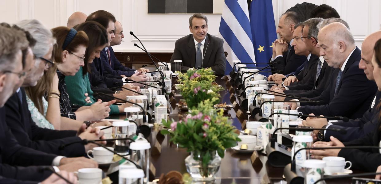 Ο Κυριάκος Μητσοτάκης στο υπουργικό συμβούλιο