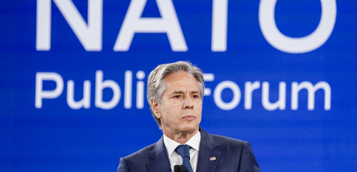 Ο Άντονι Μπλίνκεν σε εκδήλωση στο πλαίσιο της Συνόδου Κορυφής του ΝΑΤΟ