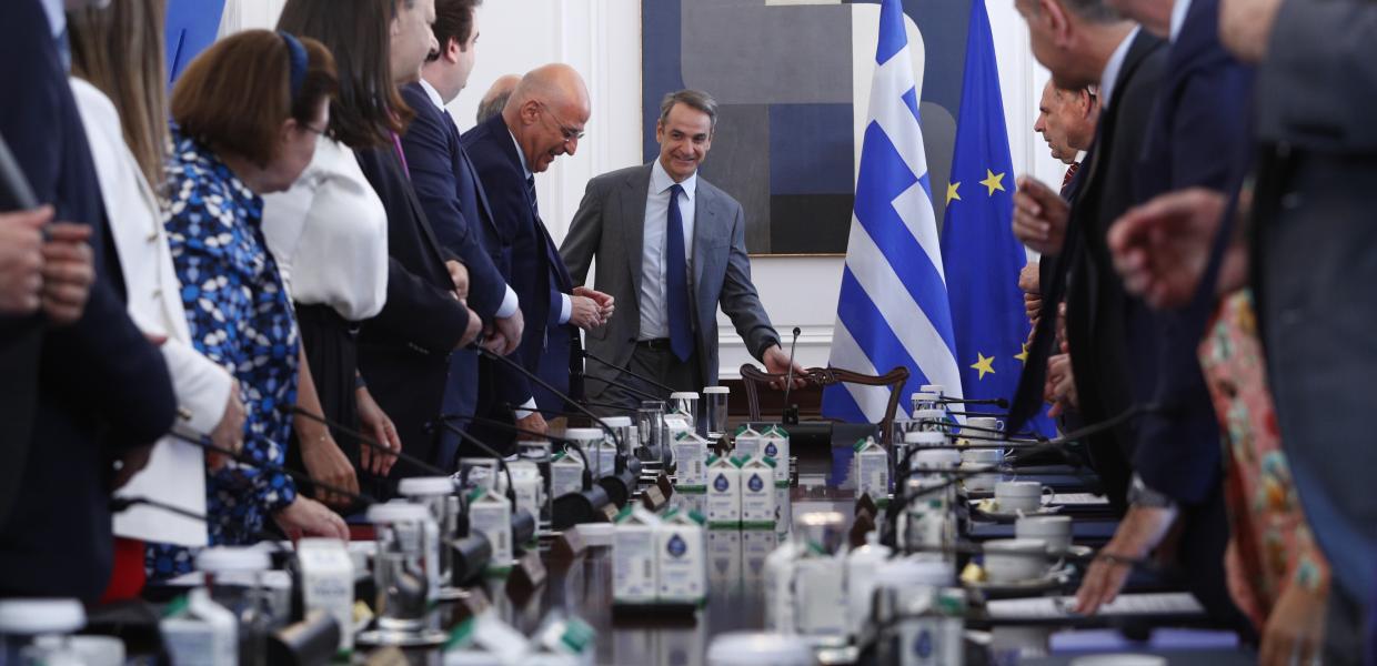 Ο Κυριάκος Μητσοτάκης στο υπουργικό συμβούλιο