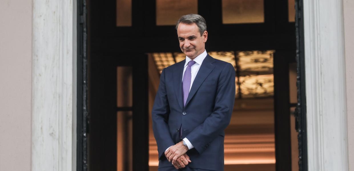 Ο Κυριάκος Μητσοτάκης στο Μαξίμου