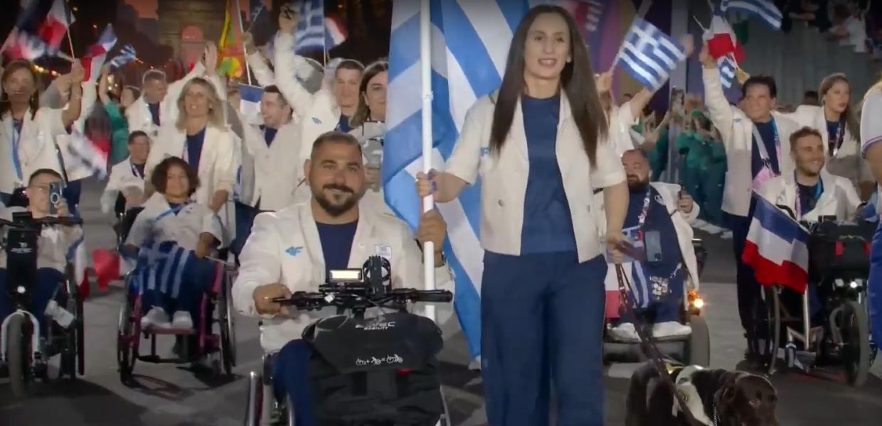 Είσοδος ελληνικής αποστολής σε τελετή έναρξης παραολυμπιακών αγώνων
