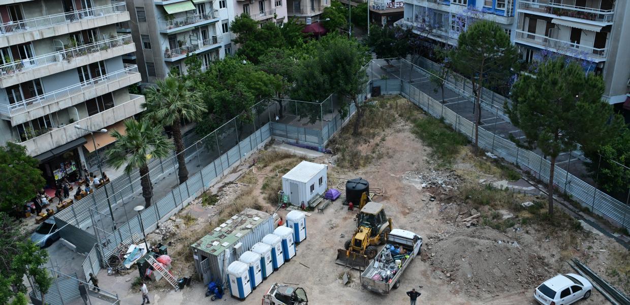 Εργοτάξιο του Μετρό στην πλατεία Εξαρχείων 