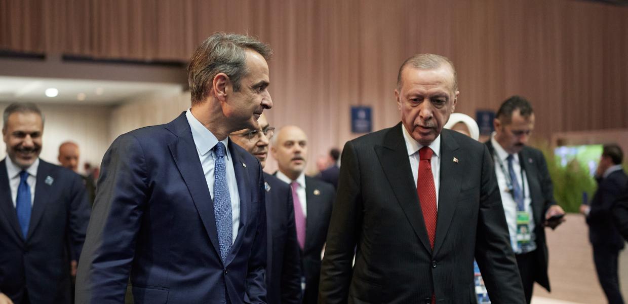 Ο Κυριάκος Μητσοτάκης και ο Ταγίπ Ερντογάν
