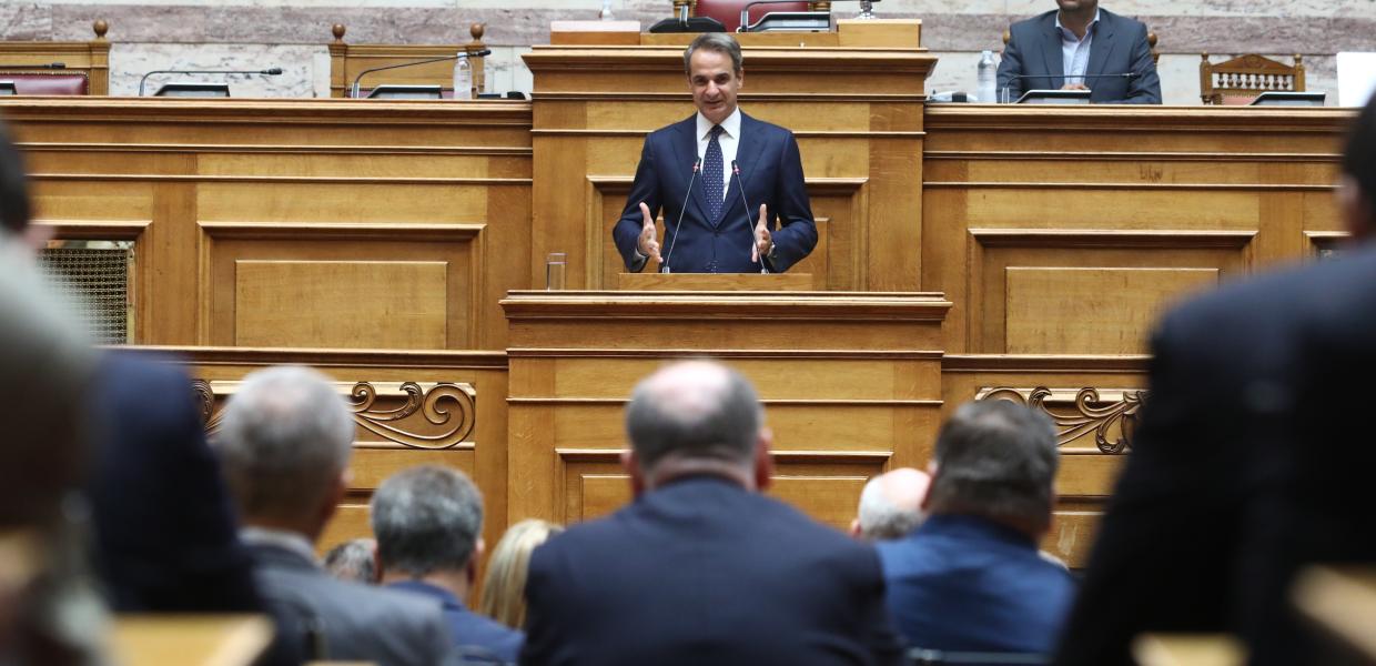 Ο Κυριάκος Μητσοτάκης μιλά στην ΚΟ της ΝΔ