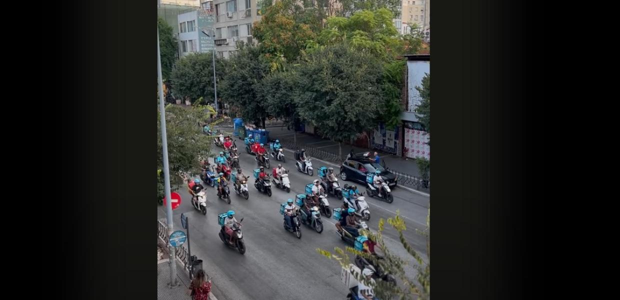Μοτοπορεία διανομέων στη Θεσσαλονίκη