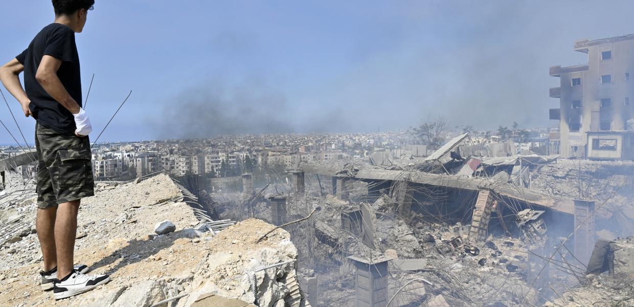 Ερείπια κτιρίων στα νότια προάστια της Βηρυτού