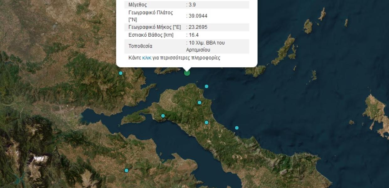 Χάρτης με σεισμό