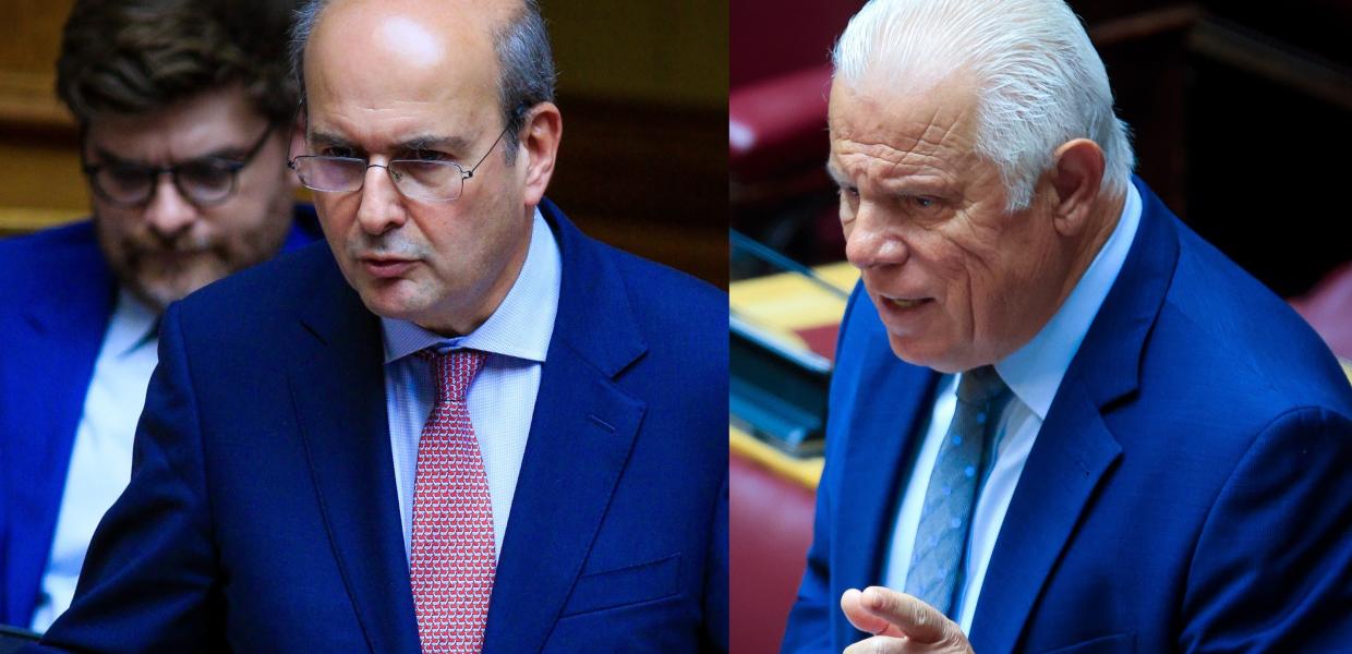 Κωστής Χατζηδάκης και Γιώργος Βλάχος στη Βουλή