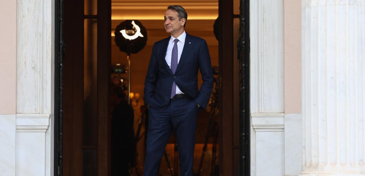 Ο Κυριάκος Μητσοτάκης στο Μέγαρο Μαξίμου