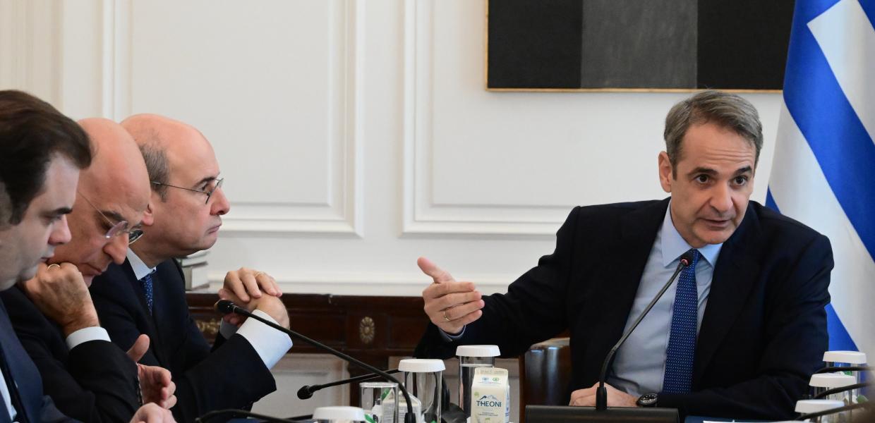 Ο Κυριάκος Μητσοτάκης στο υπουργικό συμβούλιο