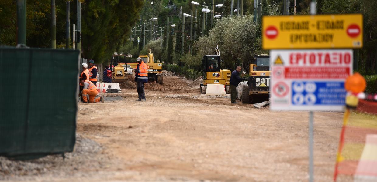 Εργασίες στη οδό Βασ. Όλγας