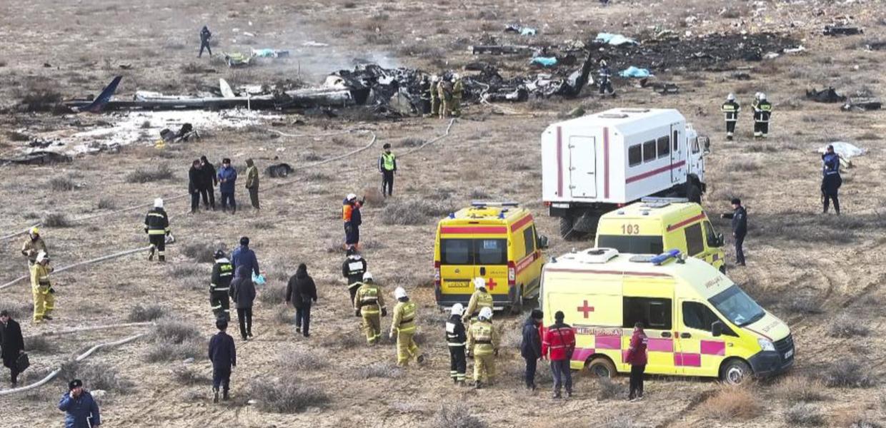 Πανοραμική εικόνα από τον τόπο της συντριβής του αεροπλάνου