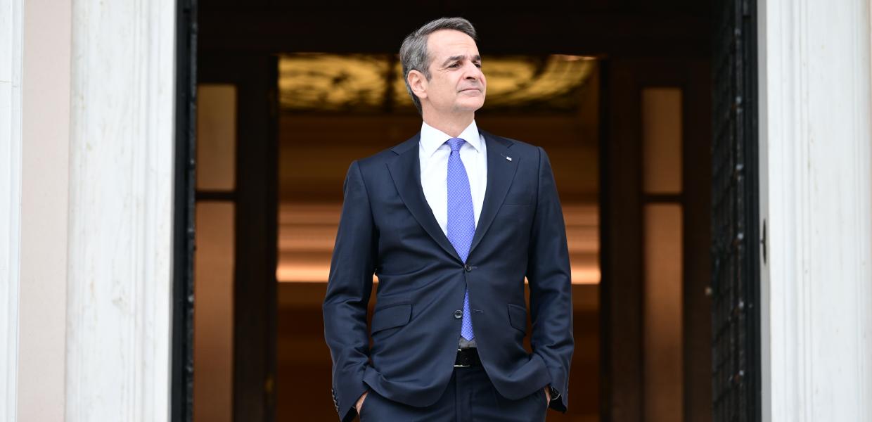 Ο Κυριάκος Μητσοτάκης στο Μέγαρο Μαξίμου