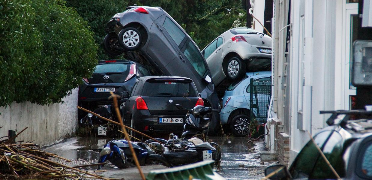 Καταστροφές στην Ρόδο από την κακοκαιρία Bora