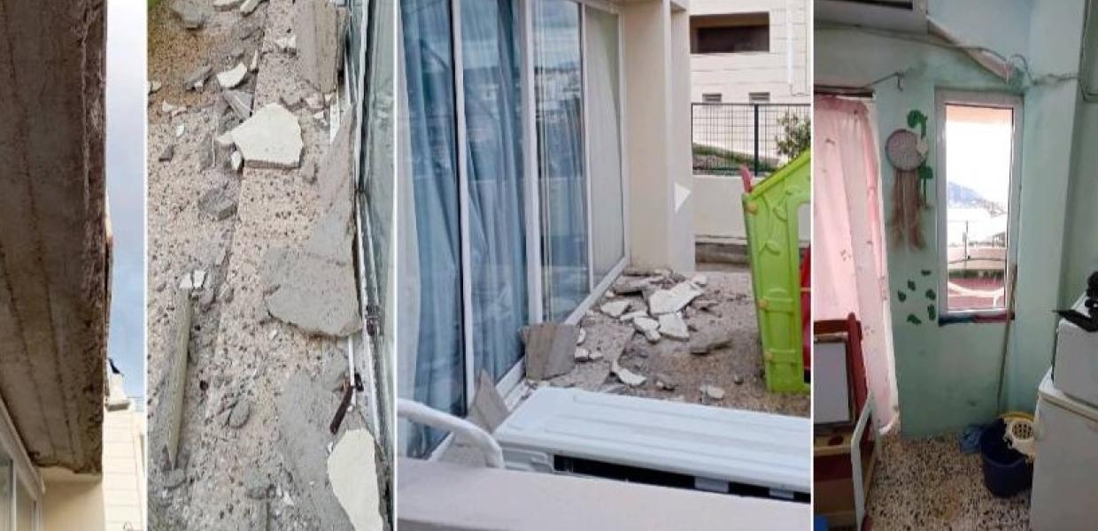 Σοβάδες που έπεσα σε νηπιαγωγείο στη Σαλαμίνα
