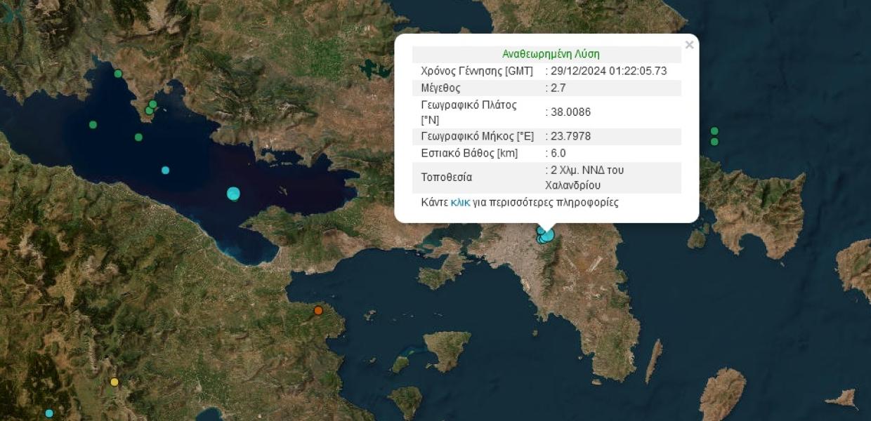 Χάρτης με σεισμό