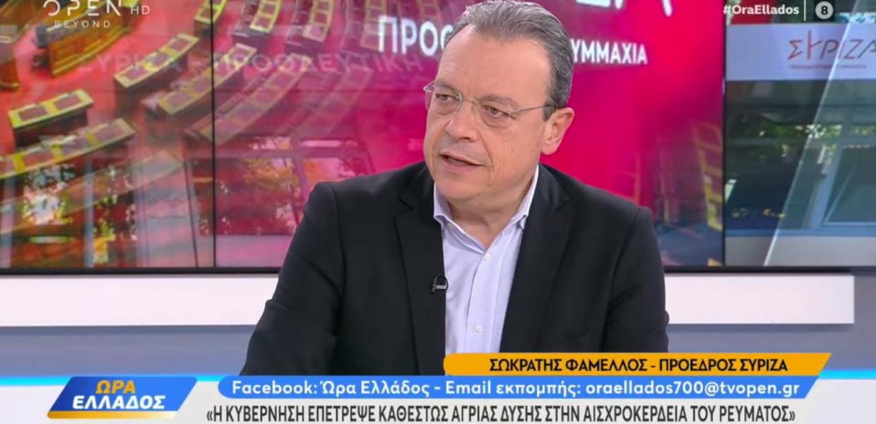 Ο Σωκράτης Φάμελλος παραχωρεί συνέντευξη στο Open