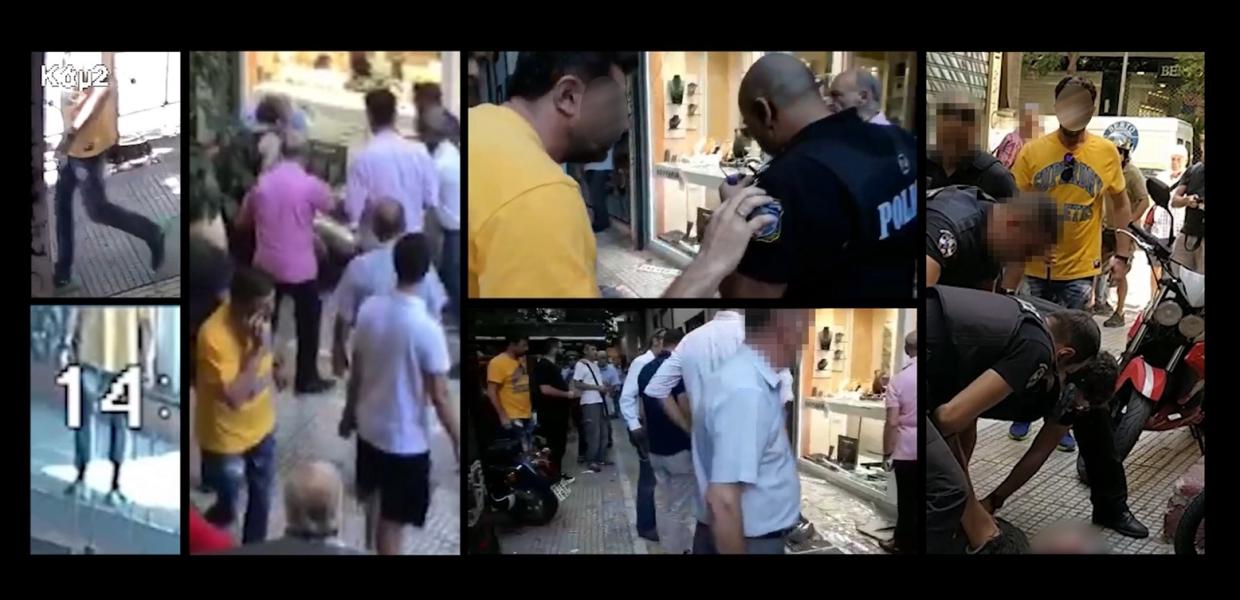 Άνδρας με κίτρινο μπλουζάκι
