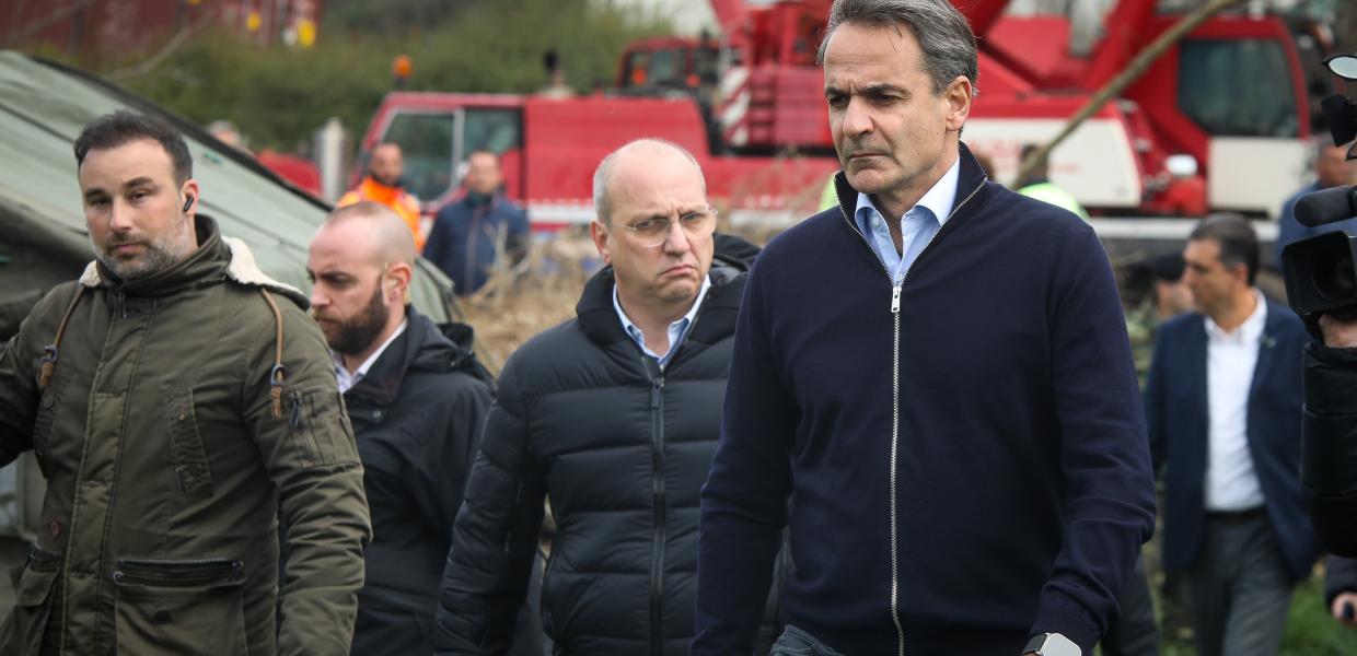 Ο Μητσοτάκης στα Τέμπη