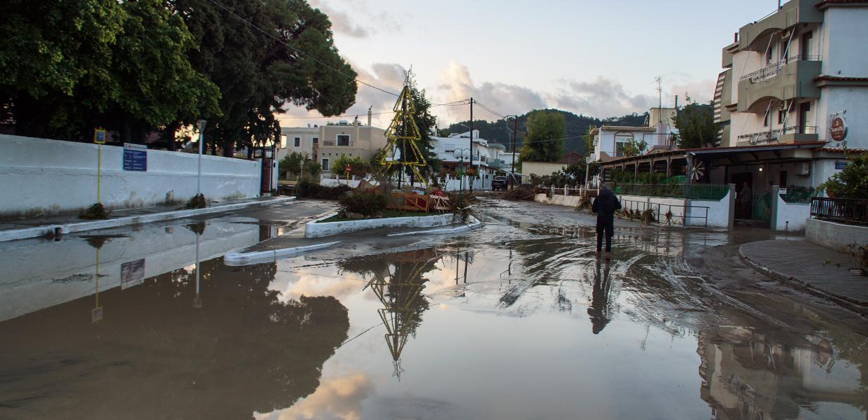 Καταστροφές στην Ρόδο από την κακοκαιρία "Bora", 01 Δεκεμβρίου 2024