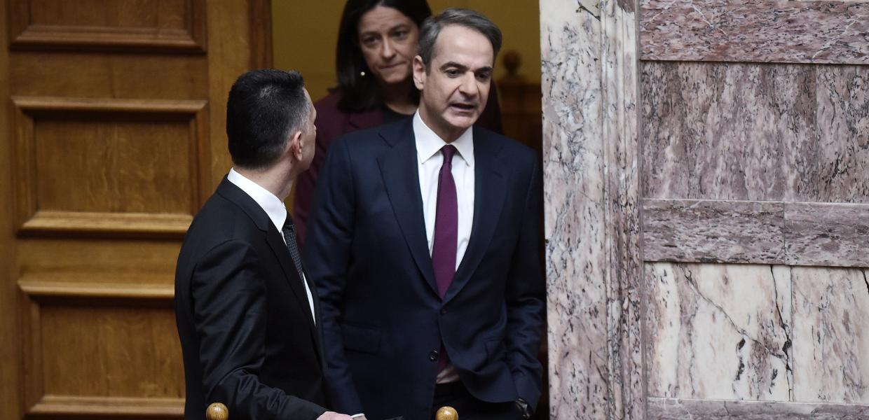 Ο Κυριάκος Μητσοτάκης στη Βουλή
