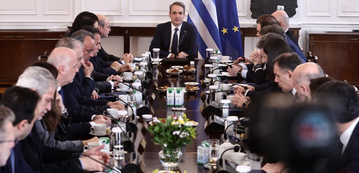 Ο Κυριάκος Μητσοτάκης στο υπουργικό συμβούλιο