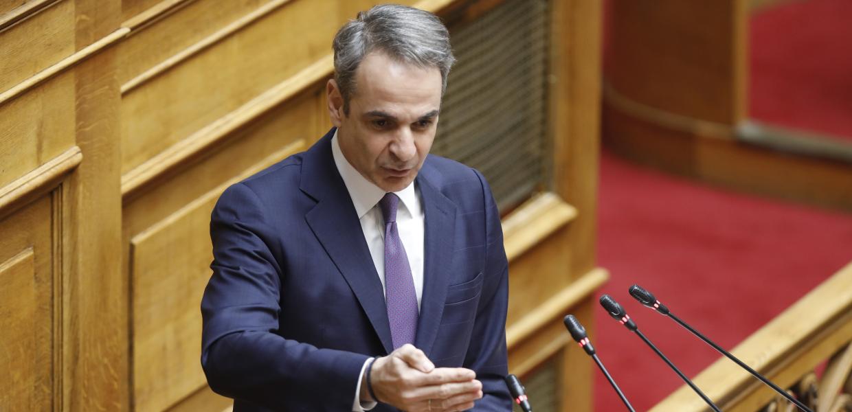 Ο Κυριάκος Μητσοτάκης στη Βουλή