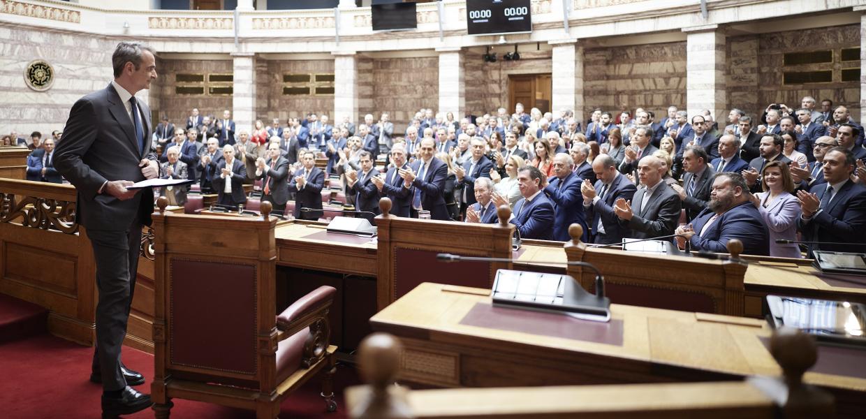 Ο Κυριάκος Μητσοτάκης στην ΚΟ της ΝΔ