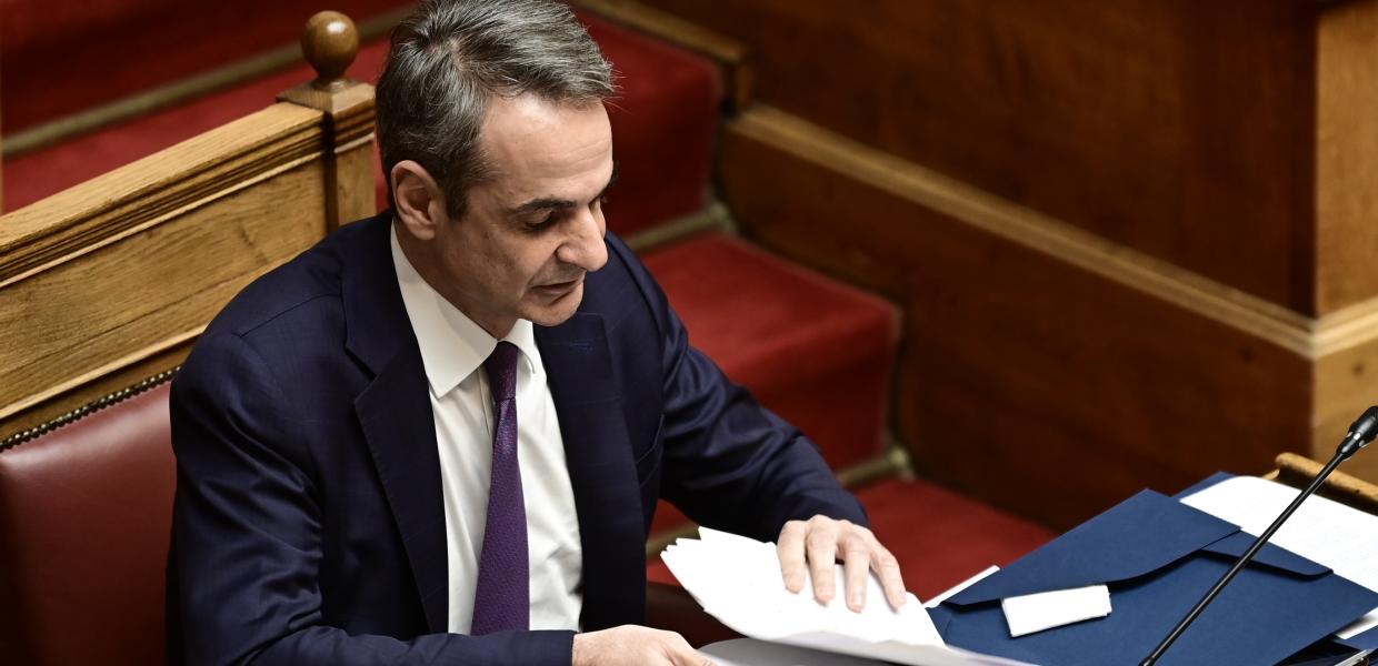 Ο Κυριάκος Μητσοτάκης στη Βουλή