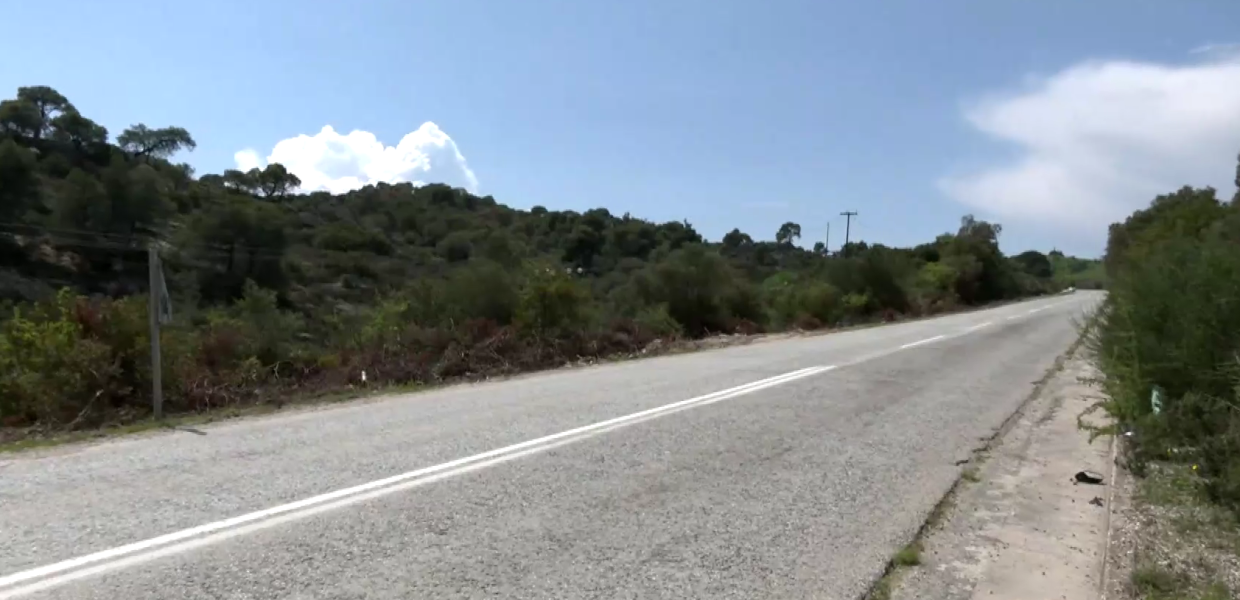 Το σημείο που σημειώθηκε το τροχαίο στην Χαλκιδική