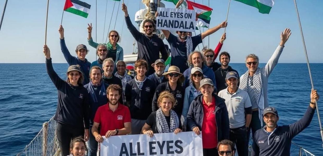 Το πλήρωμα του σκάφους Handala του «Στόλου της Ελευθερίας»