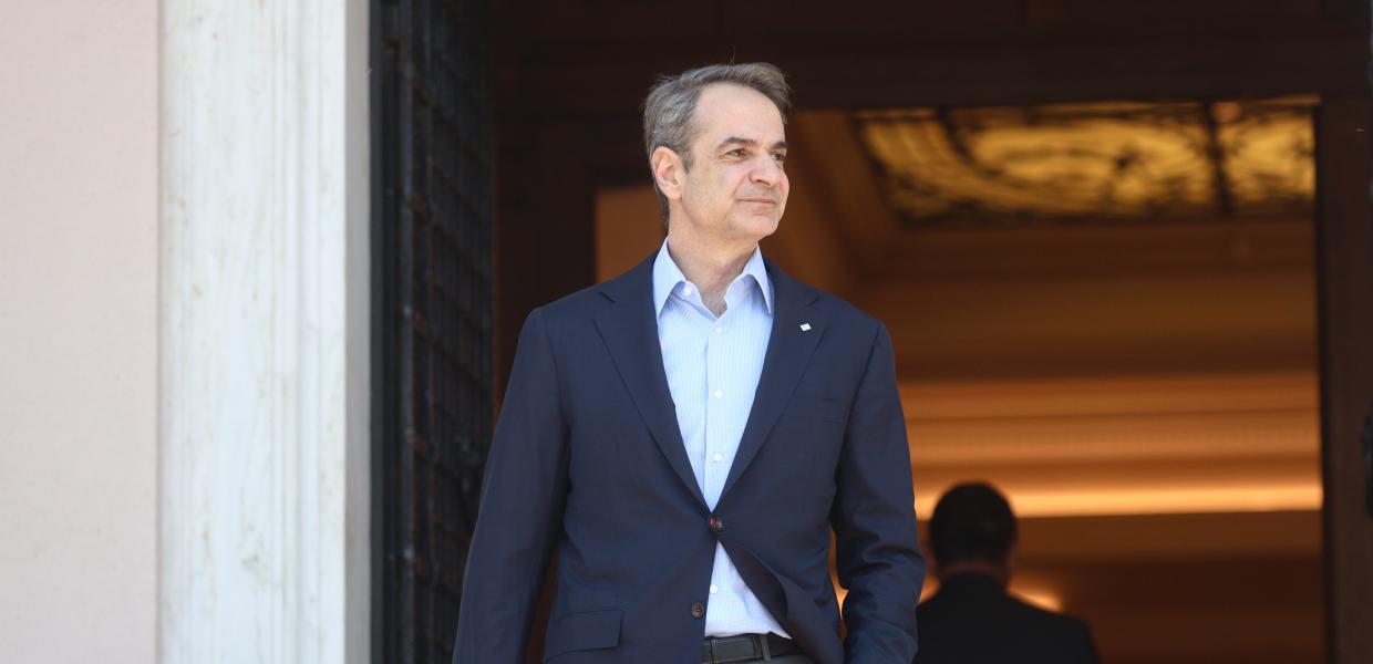 Ο Κυριάκος Μητσοτάκης στο Μέγαρο Μαξίμου