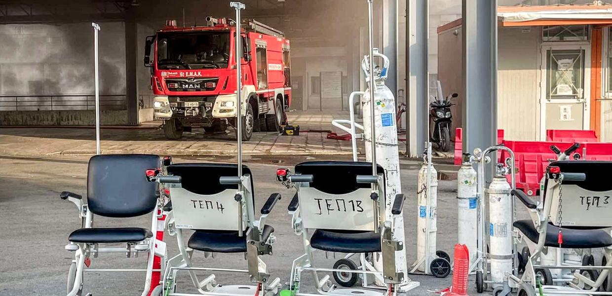 Πυρκαγιά σε υπόγειο χώρο του νοσοκομείου Άγιος Ανδρέας στη Πάτρα 