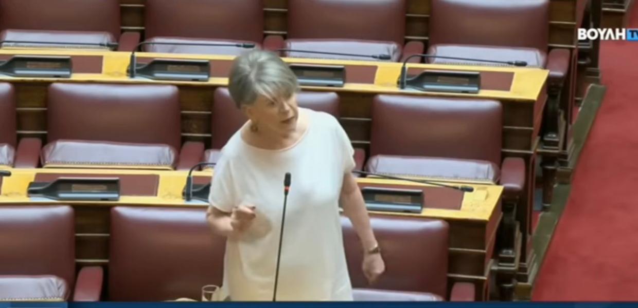 Η Έλενα Ακρίτα στα έδρανα της Βουλής