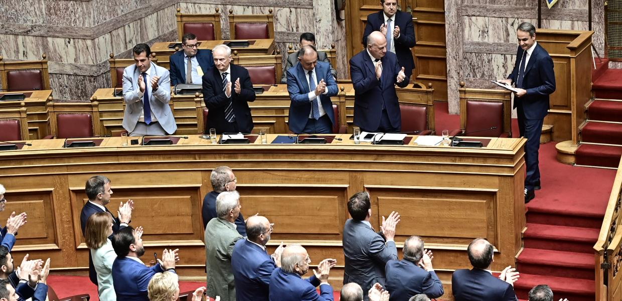 Ο Κυριάκος Μητσοτάκης στη Βουλή