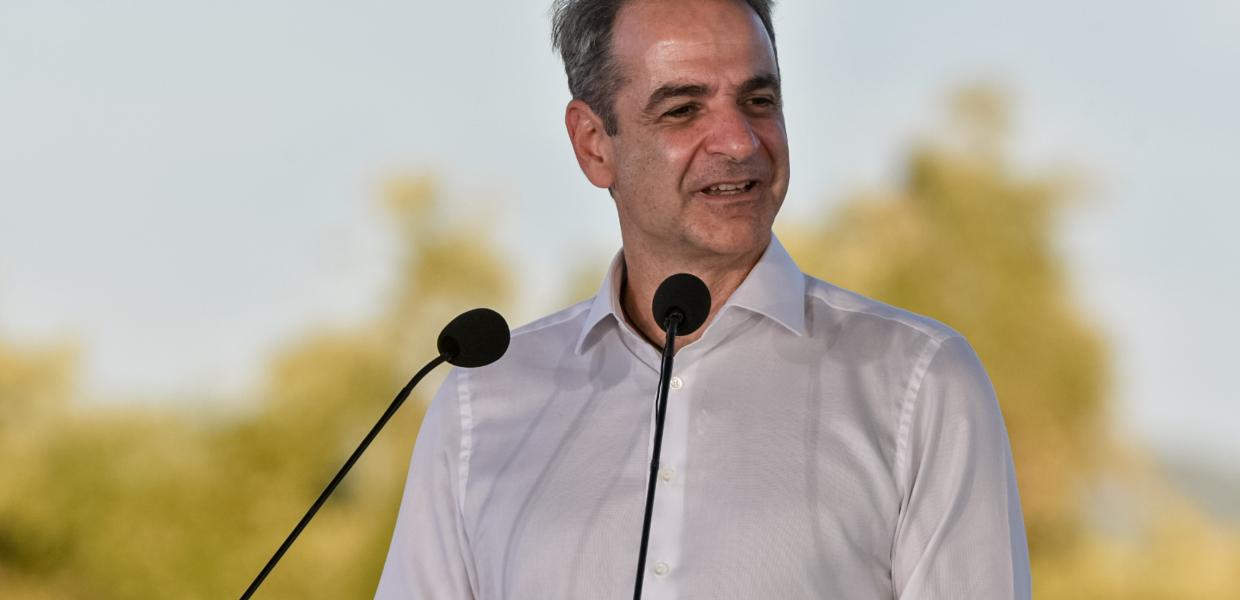 Ο Κυριάκος Μητσοτάκης στην τελετή παράδοσης της νέας χάραξης της Εθνικής οδού Πατρών- Πύργου