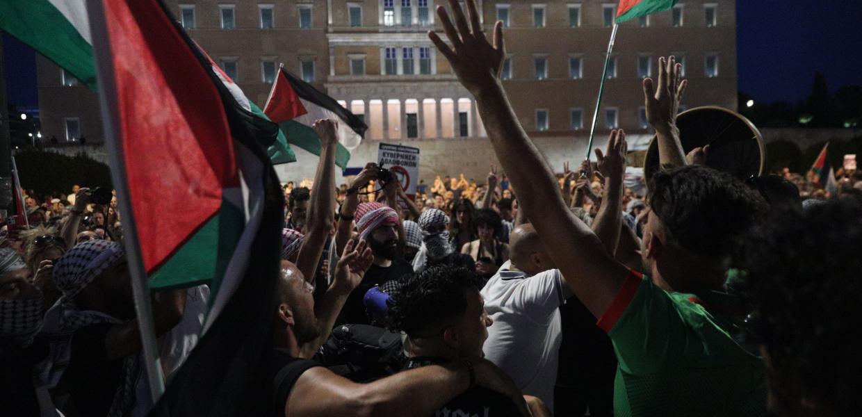 Συγκέντρωση αλληλεγγύης για την Παλαιστίνη στο Σύνταγμα