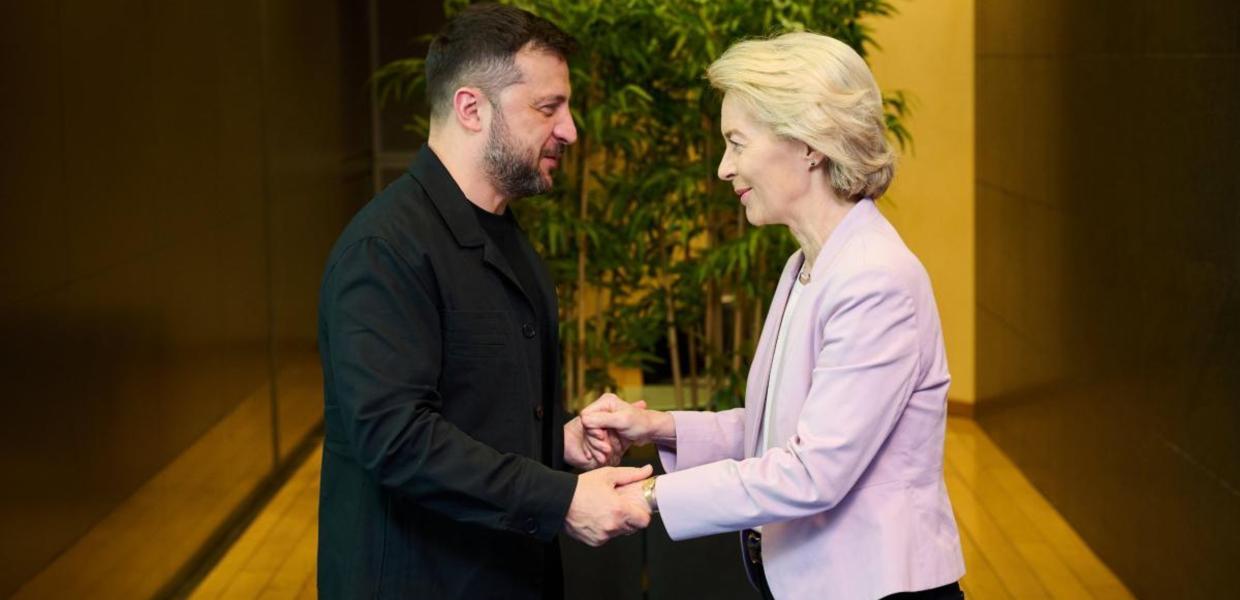 Η Πρόεδρος της Ευρωπαϊκής Επιτροπής, Ούρσουλα φον ντερ Λάιεν με τον Πρόεδρο των ΗΠΑ, Ντόναλντ Τραμπ
