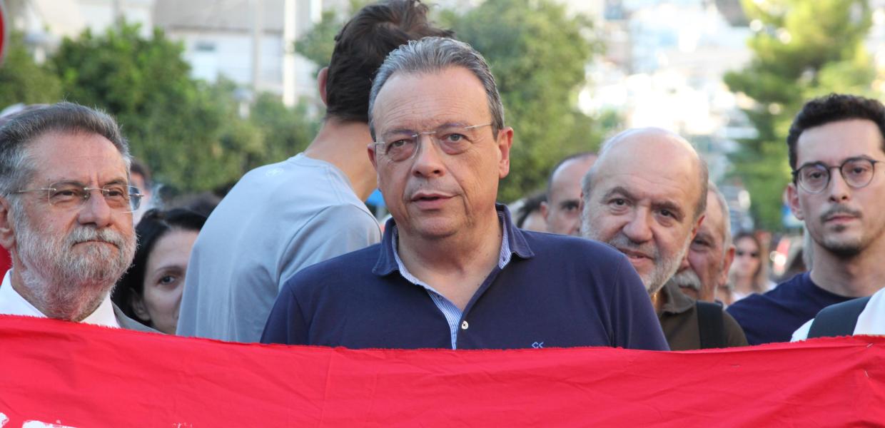 Ο Σωκράτης Φάμελλος στο Κερατσίνι για την πορεία για τον Παύλο Φύσσα