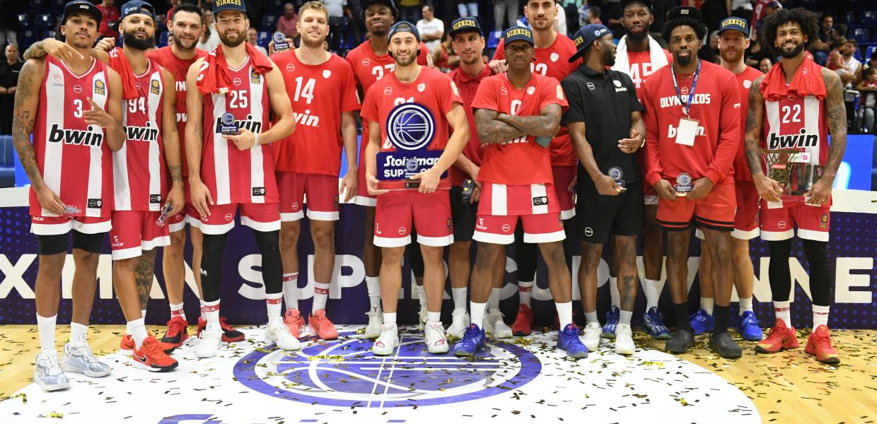 Ολυμπιακός – Προμηθέας 92-83: Κόκκινο το Σούπερ Καπ για 4η συνεχόμενη χρονιά