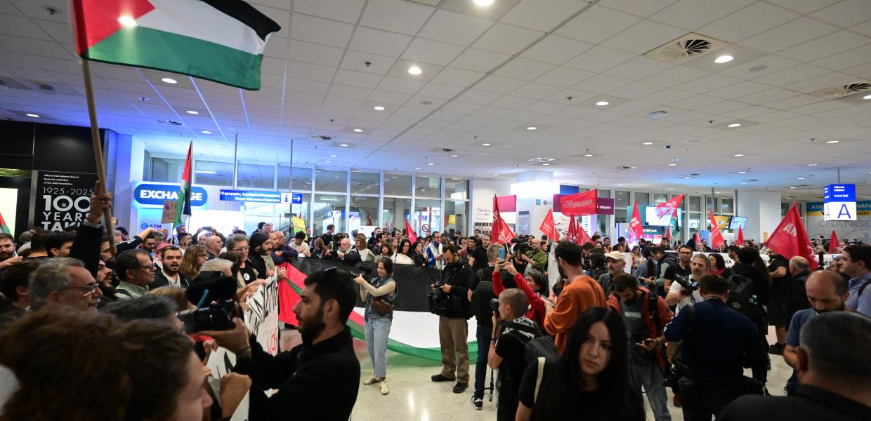Αεροδρόμιο υποδοχή μελών ελληνικής αποστολής του Flotilla