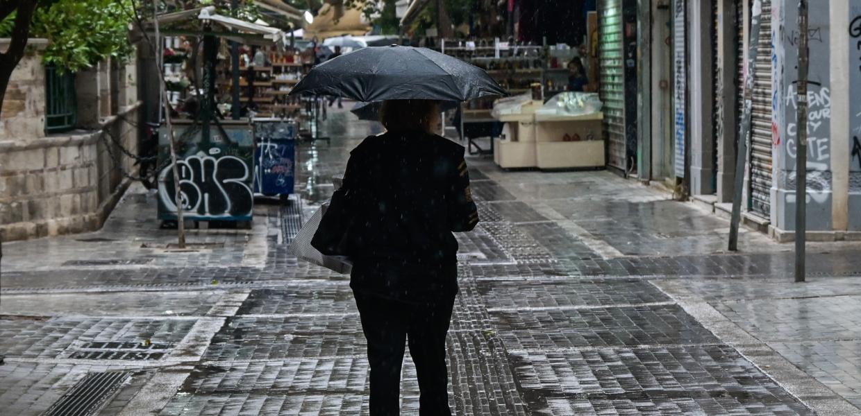 καιρός βροχή καταιγίδα ομπρέλα