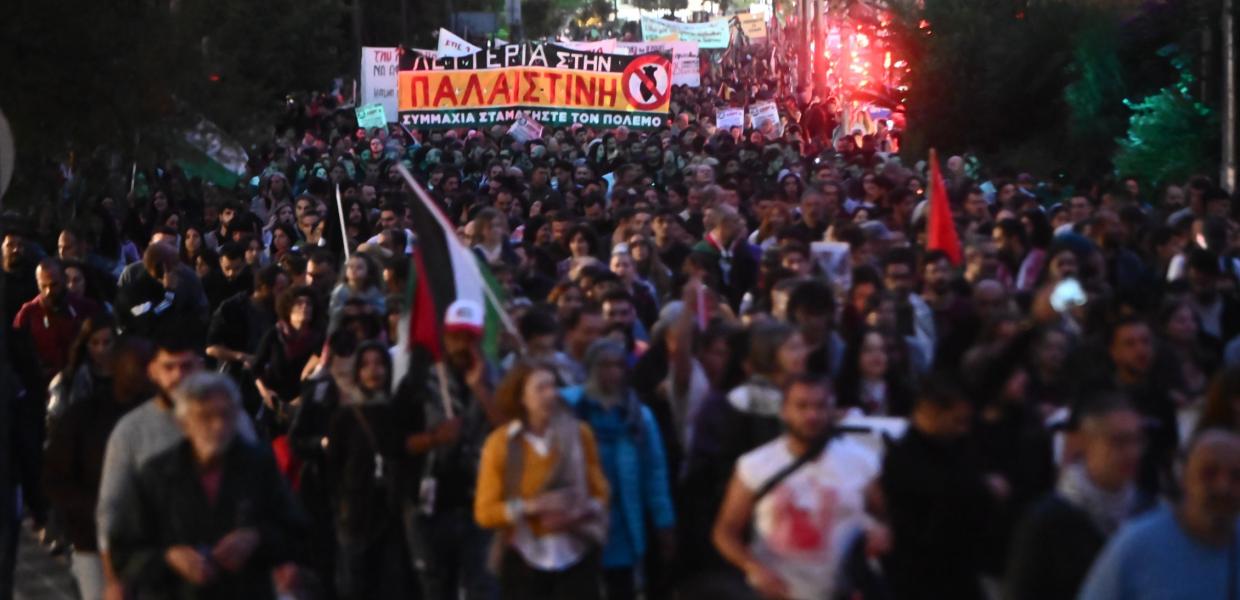 Πορεία για Παλαιστίνη μετά την επίθεση στον Global Sumud Flotilla