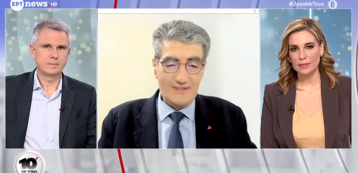 Ο Χρήστος Γιαννούλης σε τηλεοπτική εκπομπή του ΕΡΤnews