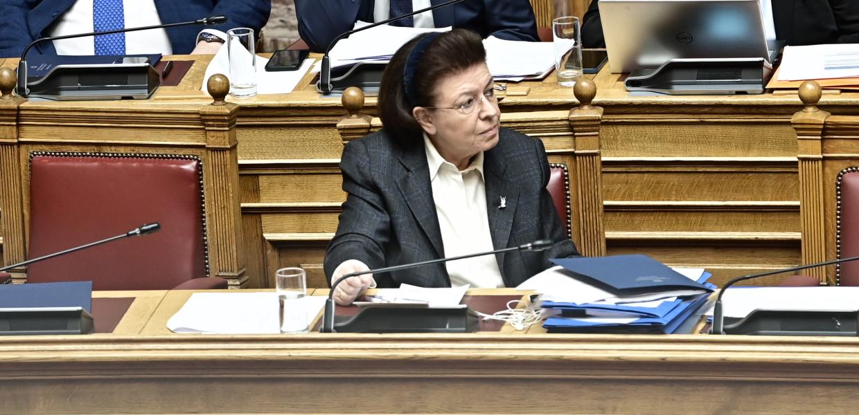 Η Λίνα Μενδώνη στη Βουλή