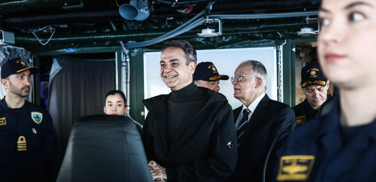 Ο Κυριάκος Μητσοτάκης στη φρεγάτα Belharra «Κίμων», 15/01/2026