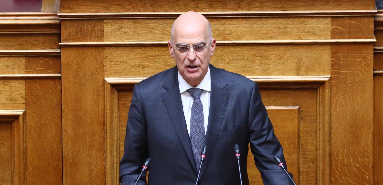 Ο Νίκος Δένδιας στη Βουλή